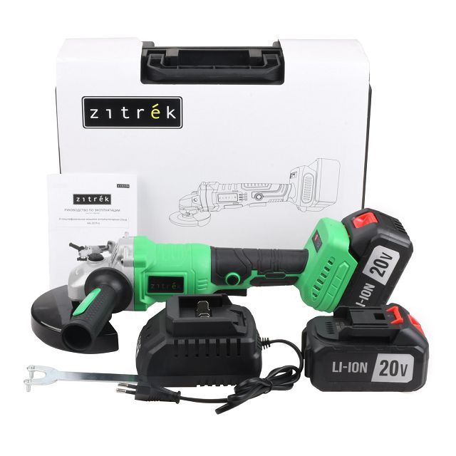 шлифмашина угловая ZITREK AG 20 Pro 125мм 20B Li-Ion 4Aч 2АКБ аккумуляторная