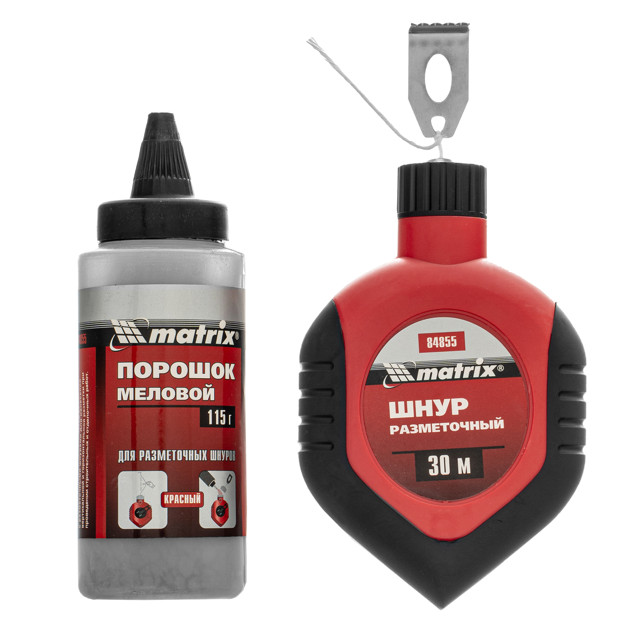 шнур разметочный MATRIX 30м + красная краска 115 гр