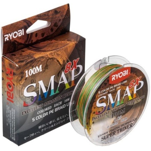 Шнур Ryobi Smap PE8X Multi colour PE 0,8/0,148 мм/100 м