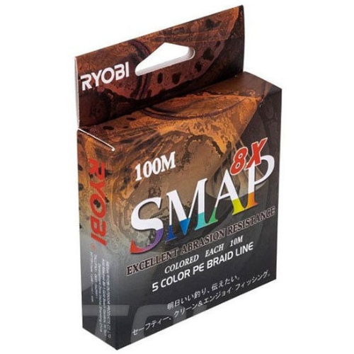 Шнур Ryobi Smap PE8X Multi colour PE 2/0,235 мм/100 м 0.235ММ