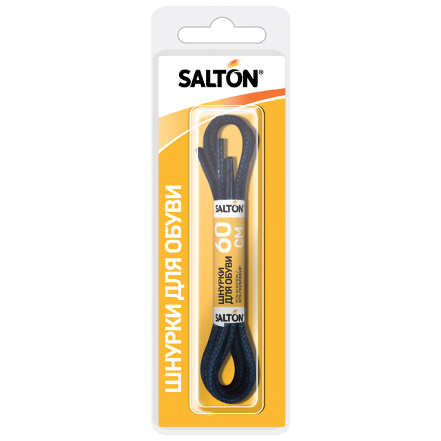 шнурки SALTON 60см с пропиткой круглые черные