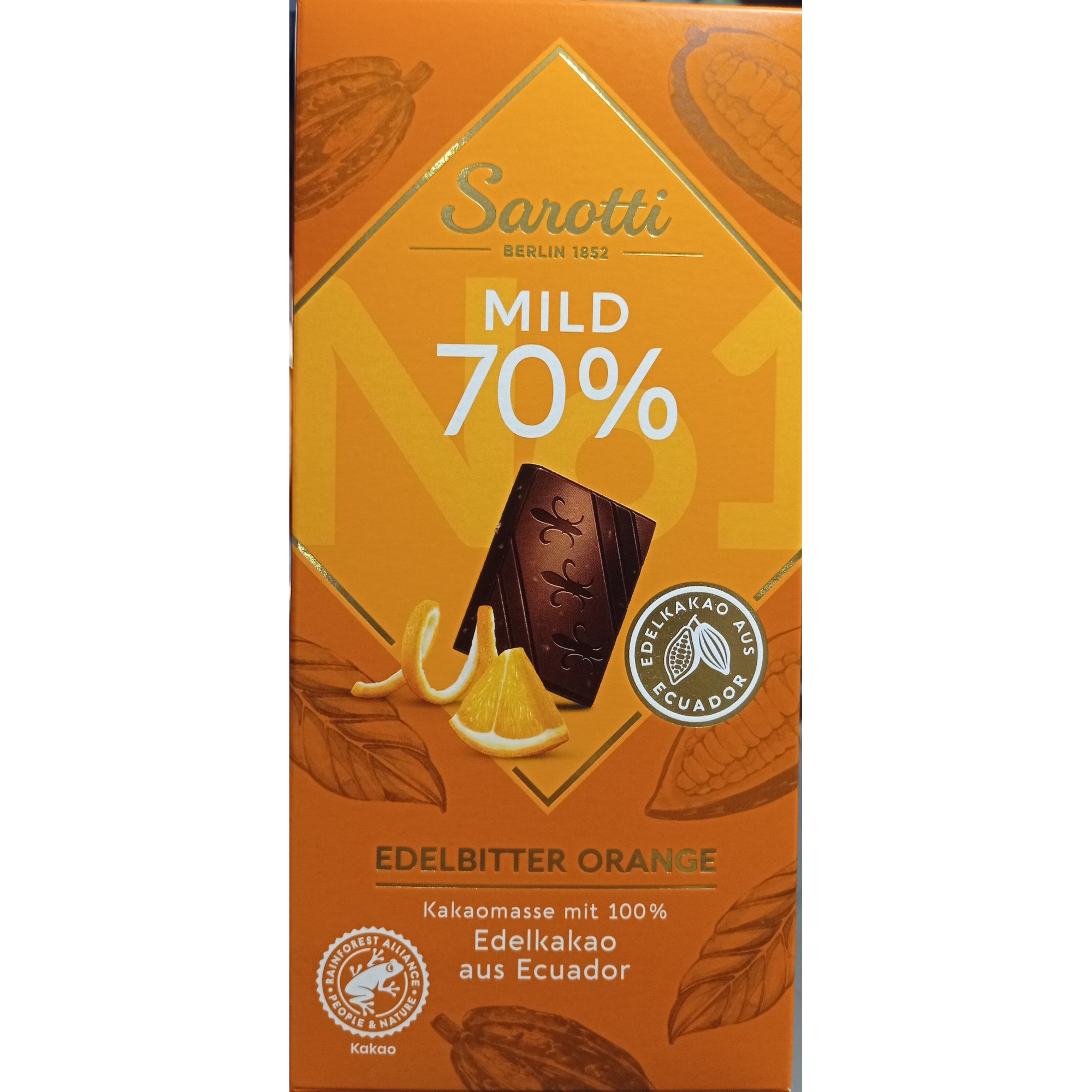 Шоколад горький Baronie mild dark orange 100г