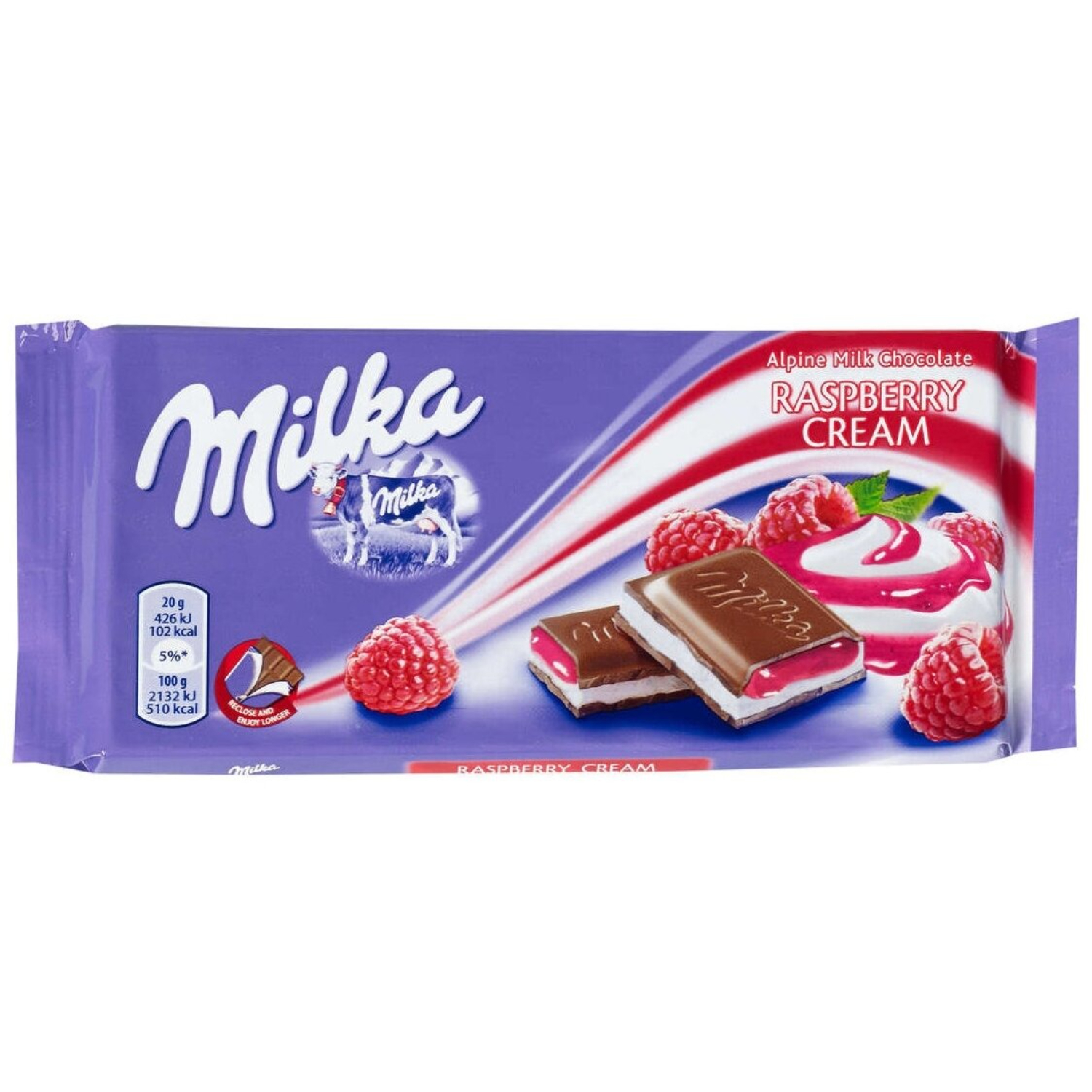 Шоколад Milka raspberry cream 100 г