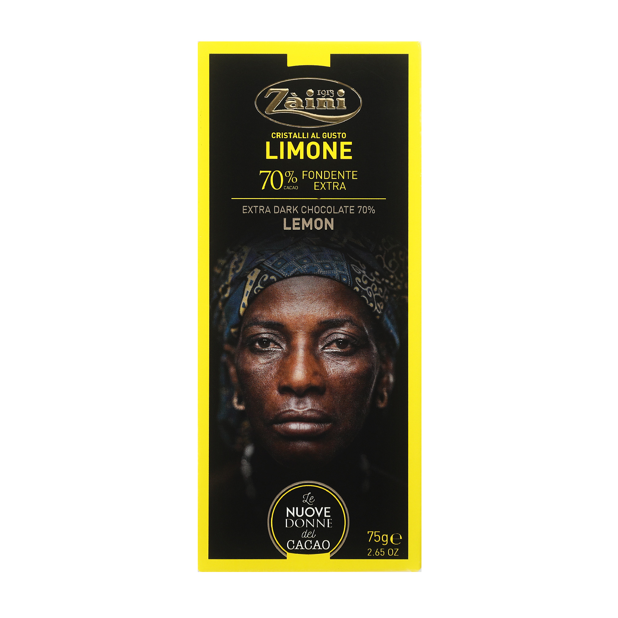 Шоколад темный 70% Zaini Women of cocoa с лимоном, 75 г