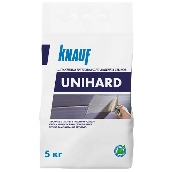 Шпаклевка гипсовая для заделки швов и стыков Knauf Унихард 5 кг