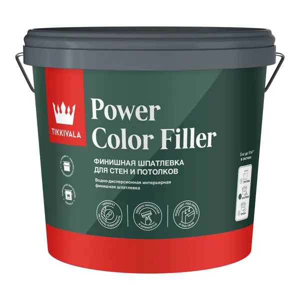 Шпаклевка латексная финишная Tikkivala Power Color Filler 5 кг