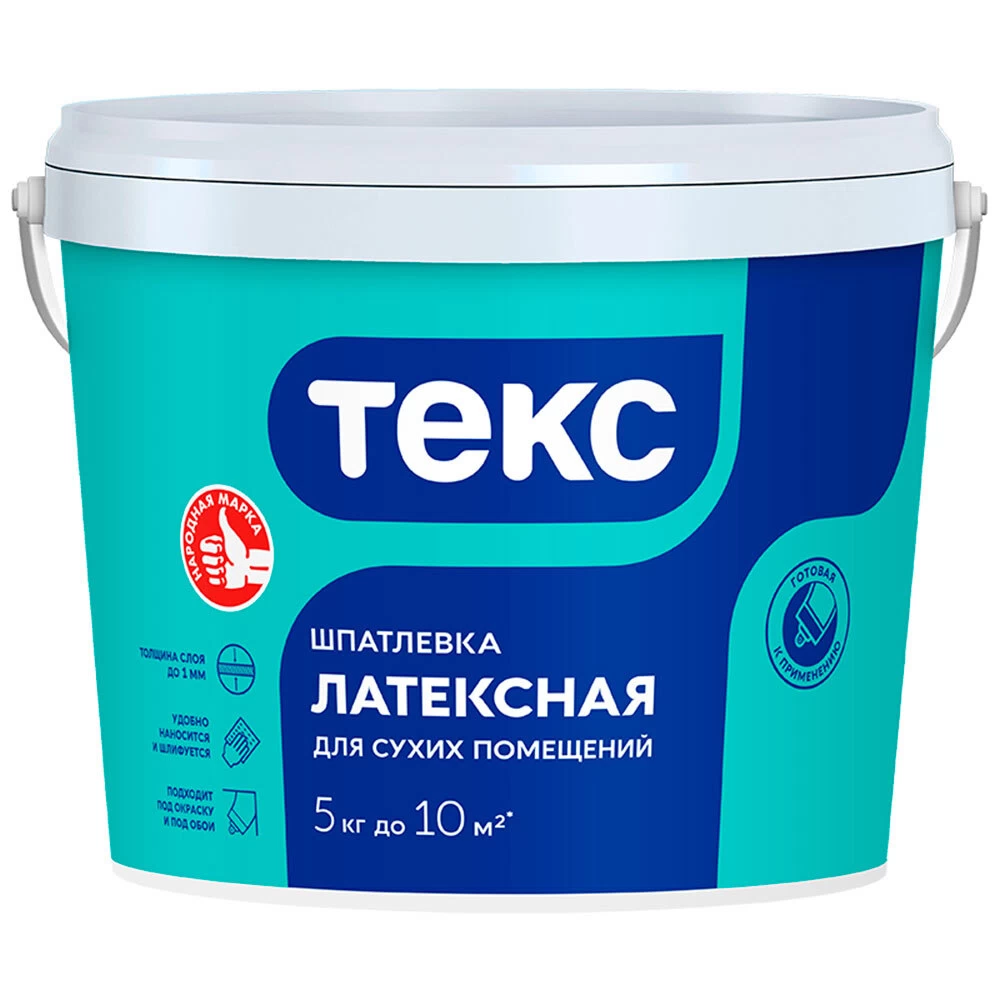 Шпатлевка латексная Текс Профи для сухих помещений 5 кг