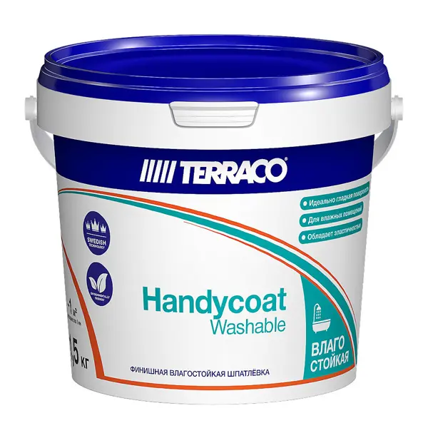 Шпатлёвка финишная влагостойкая Terraco Handycoat Washable 1.5 кг