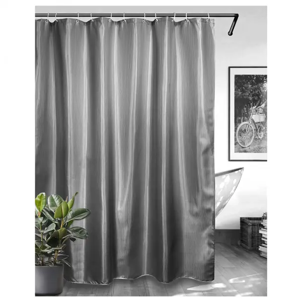 Штора для ванной Bath Plus Hilton Tl 180x200 см полиэстер цвет графит