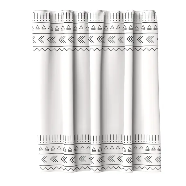 Штора для ванной Lemer Snow 180x200 см полиэстер цвет черно-белый