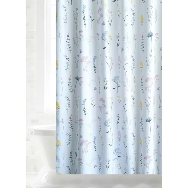 Штора для ванной Primanova Flowers DR-81257 180x200 полиэстер цвет белый