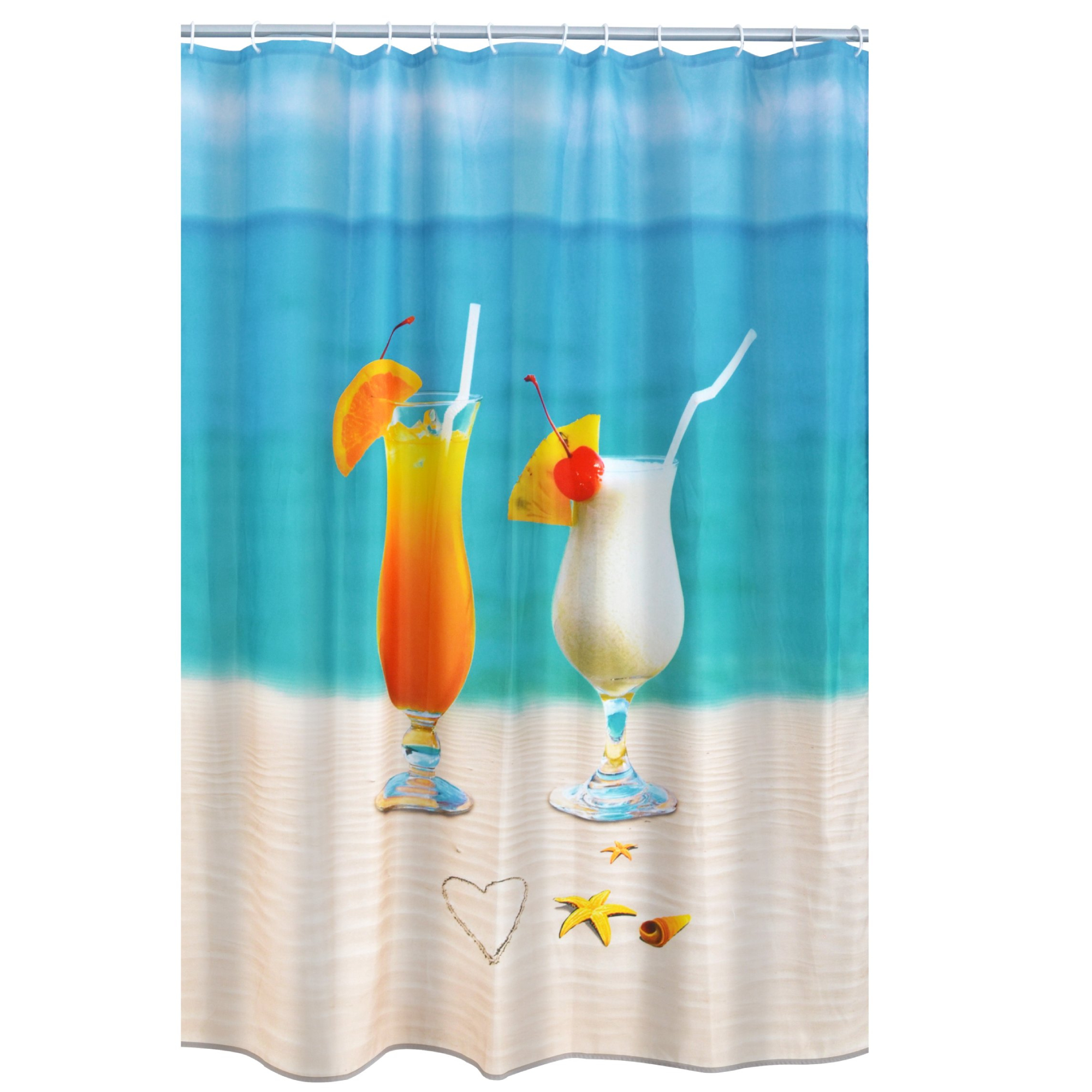 Штора для ванной Ridder Sex on the beach цветной 180x200 см