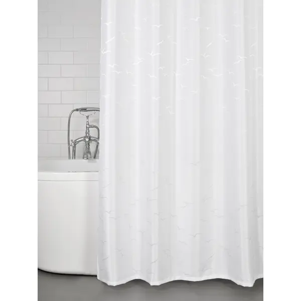 Штора для ванной Zenfort Fly 180x200 см полиэстер цвет белый