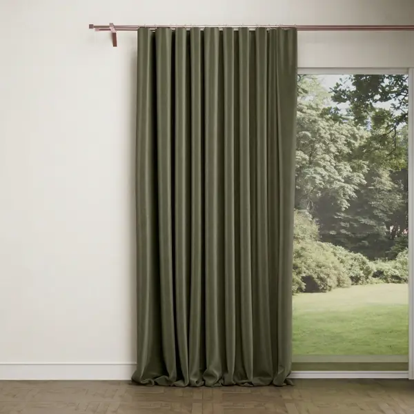 Штора на ленте Miamoza Silky 200x280 см цвет какао