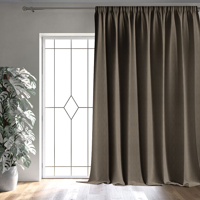 штора портьерная на шт.ленте AMAZONTEXTILE HOME бархат 200x260см кофейная, арт. MAR00790 v01