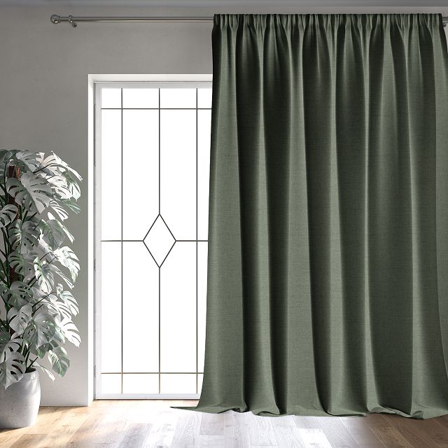 штора портьерная на шт.ленте AMAZONTEXTILE HOME рогожка 200x300см зеленая, арт. M Moon v7