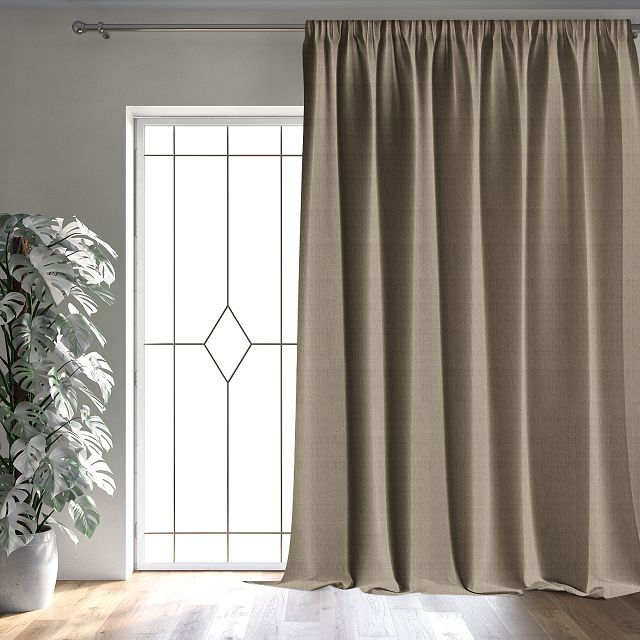 штора портьерная на шт.ленте AMAZONTEXTILE HOME рогожка 200x300см коричневая, арт. М Moon v2