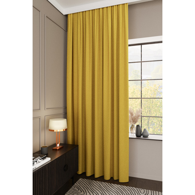 штора портьерная на шт.ленте AMAZONTEXTILE HOME шенилл 200x260см желтая, арт. М Trieste v17