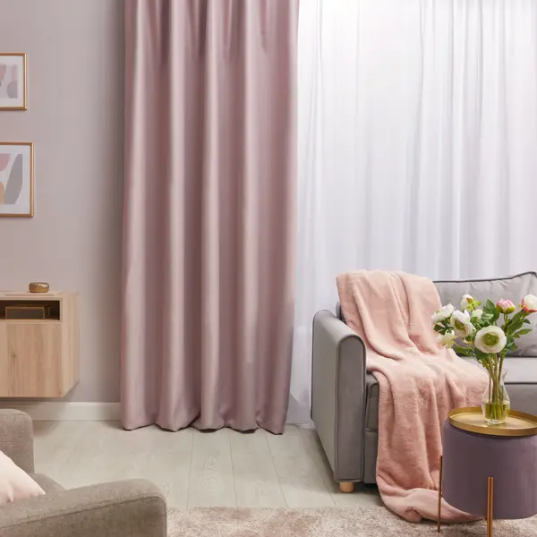 Штора со скрытыми петлями Inspire Alycia 200x280 см цвет розовый Olga 5