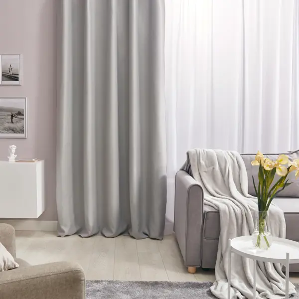Штора со скрытыми петлями Inspire Alycia 200x280 см цвет светло-серый Grani 5