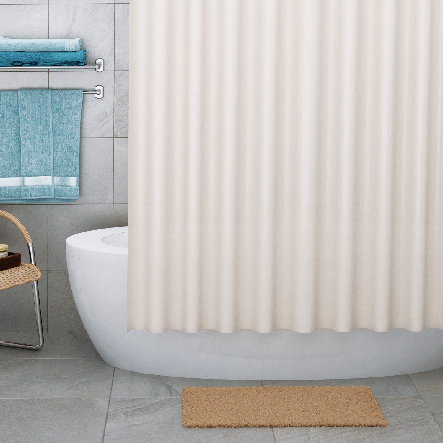 Шторка для ванной Wasserkraft Vils бежевая 180х200 см