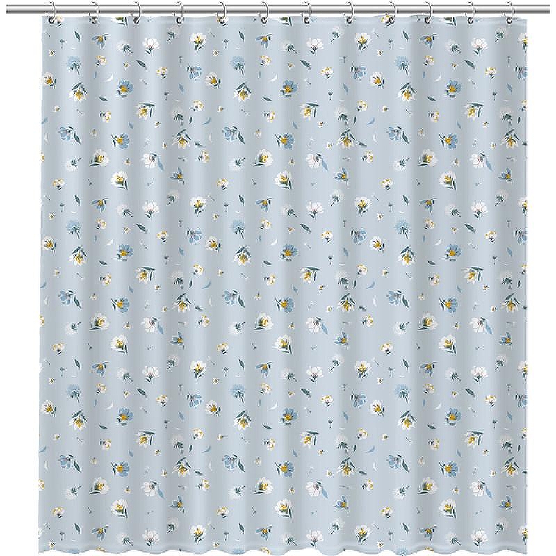 Шторка для ванны Fixsen Design Garden FX-1509 180х200 Голубая с цветами