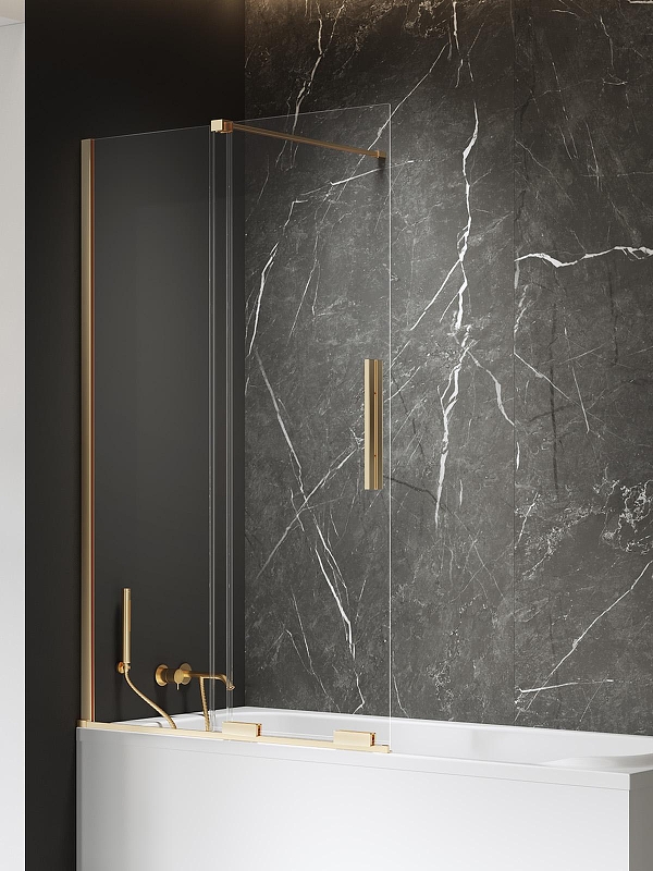 Шторка для ванны New Trendy SMART GOLD BRUSHED 100x150 EXK-7787 (брашированное золото)