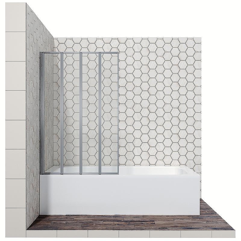Шторка на ванну Ambassador Bath Screens 100х140 16041111L профиль Хром стекло CrystalPure