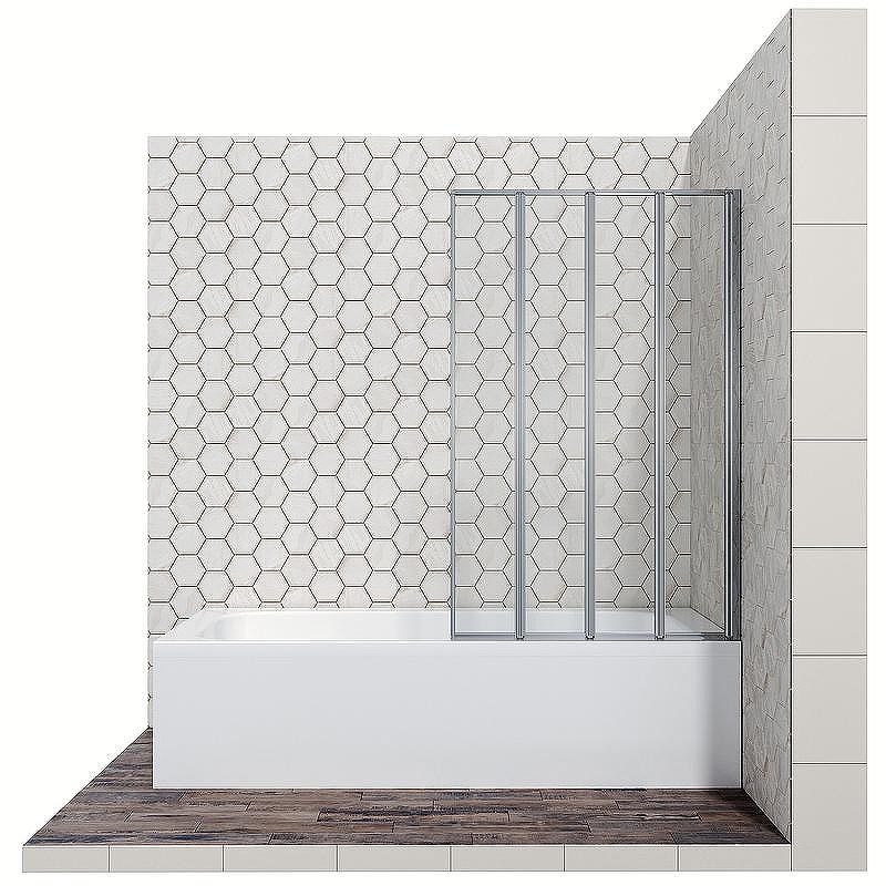 Шторка на ванну Ambassador Bath Screens 100х140 16041111R профиль Хром стекло CrystalPure