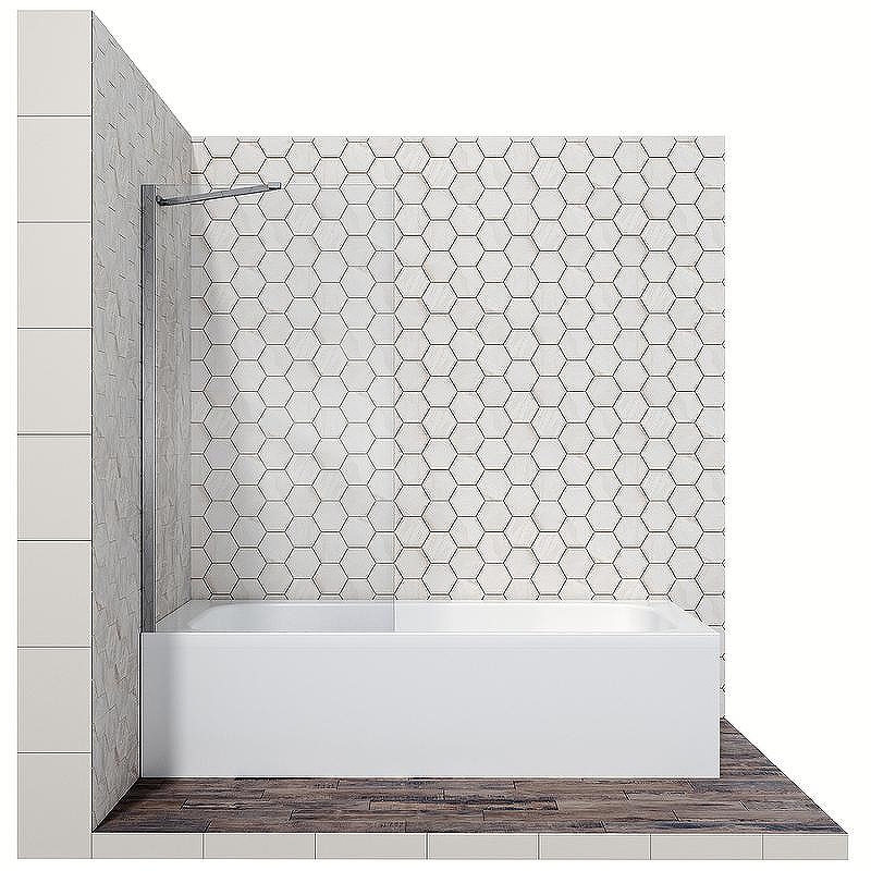 Шторка на ванну Ambassador Bath Screens 80х140 16041103 профиль Хром стекло CrystalPure