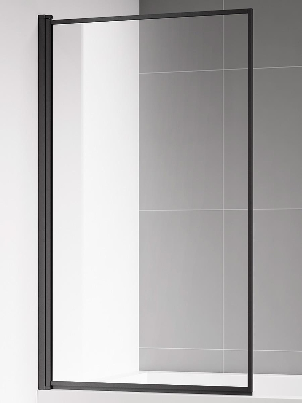 Шторка на ванну AQUAme 90 L AQM2859-9-L профиль Черный матовый стекло прозрачное