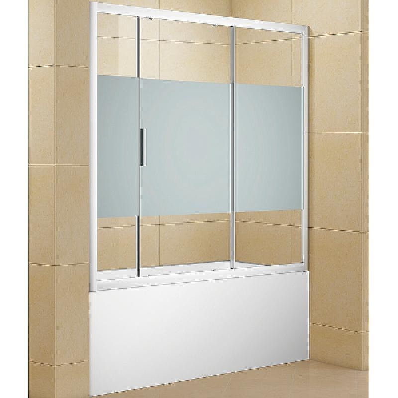 Шторка на ванну Aquanet Practic AE10-B-155H150U-CP 155 273601 профиль Хром стекло прозрачное с шелкографией