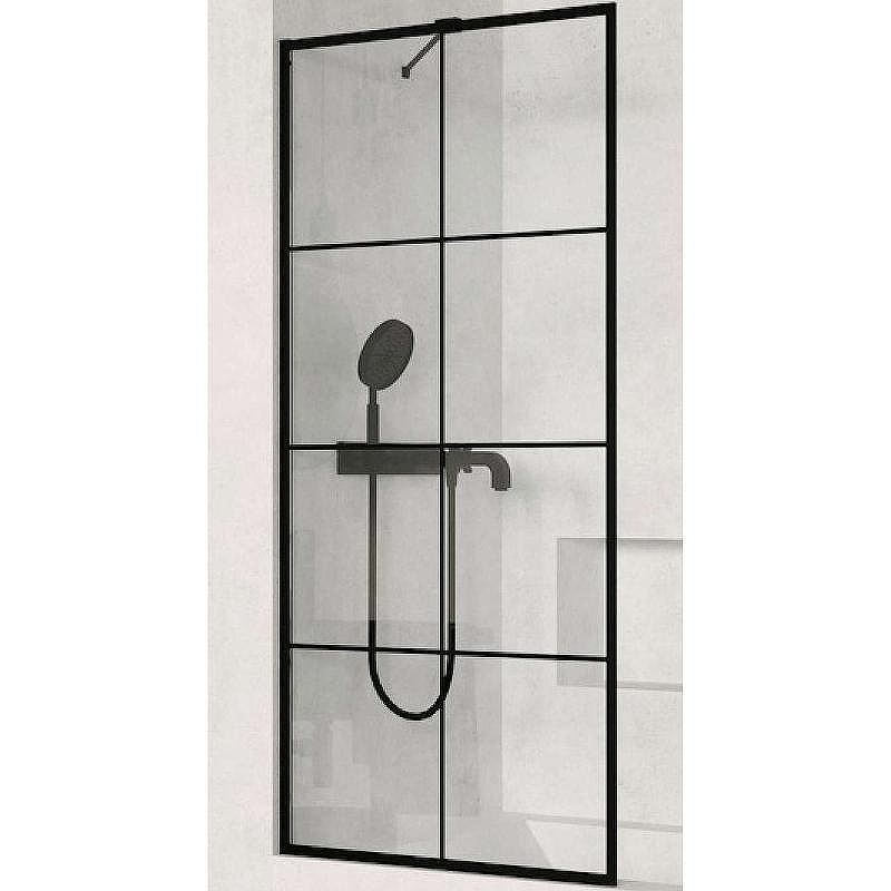 Шторка на ванну Ceruttispa Muza 80x140 MUZA F80 9283 профиль Черный стекло прозрачное