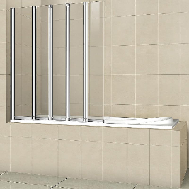 Шторка на ванну Cezares Pratico 120 PRATICO-V-5-120/140-C-Cr профиль Хром стекло прозрачное