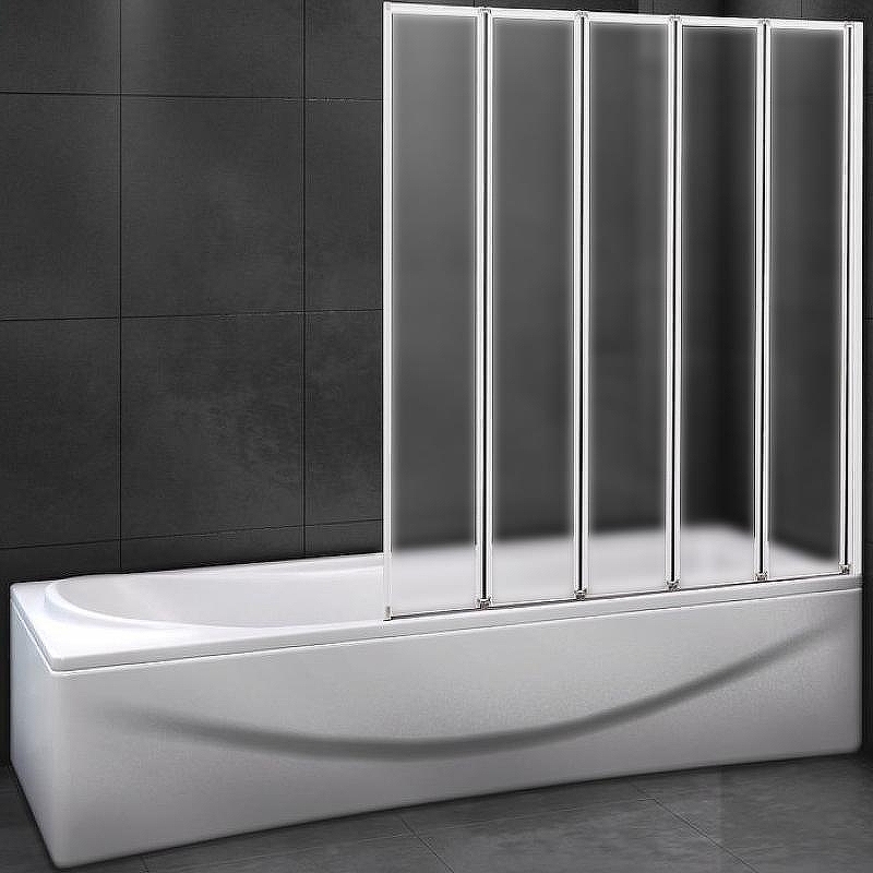 Шторка на ванну Cezares Relax 120 R RELAX-V-5-120/140-P-Bi-R профиль Серый стекло рифленое