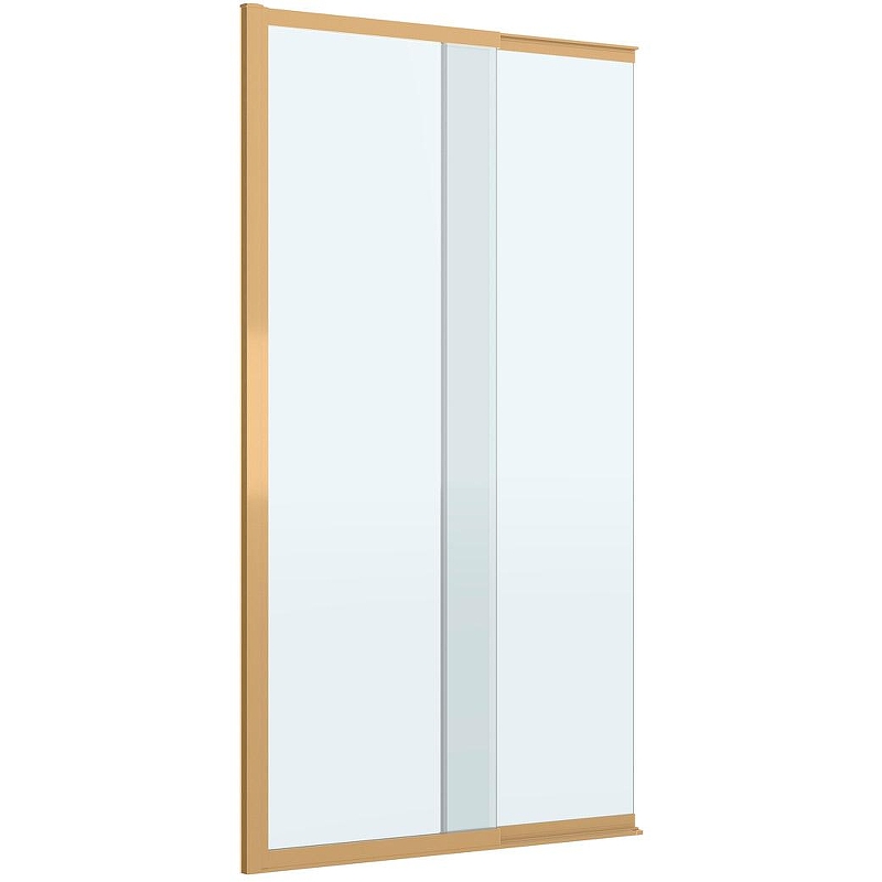 Шторка на ванну Cezares Slider 90 SLIDER-FIX-VF-11-90/150-C-BORO профиль Брашированное золото стекло прозрачное