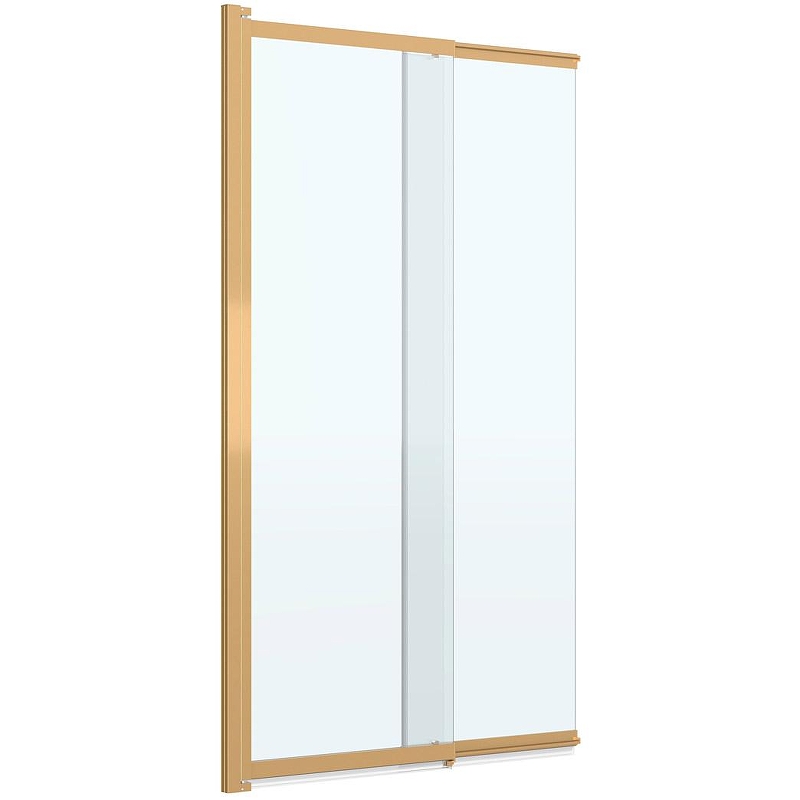 Шторка на ванну Cezares Slider 90 SLIDER-VF-11-90/150-C-BORO профиль Брашированное золото стекло прозрачное