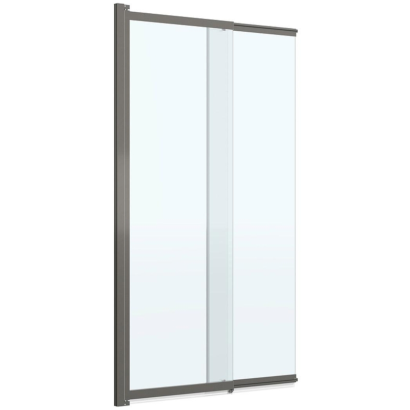 Шторка на ванну Cezares Slider 90 SLIDER-VF-11-90/150-C-GM профиль Оружейная сталь стекло прозрачное