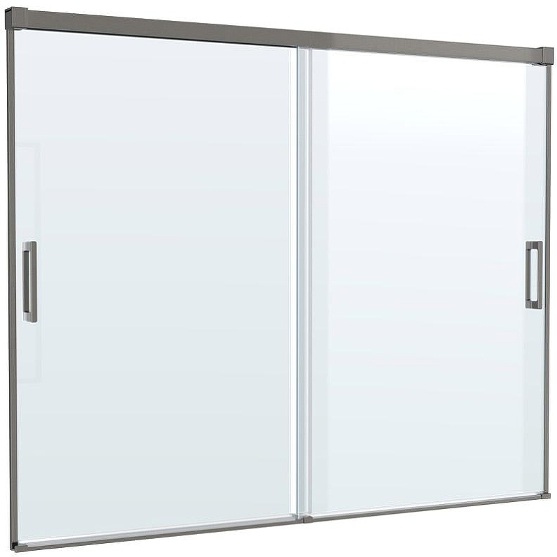Шторка на ванну Cezares Tandem-Soft 180 TANDEM-SOFT-VF-2-180/145-C-GM-IV профиль Оружейная сталь стекло прозрачное