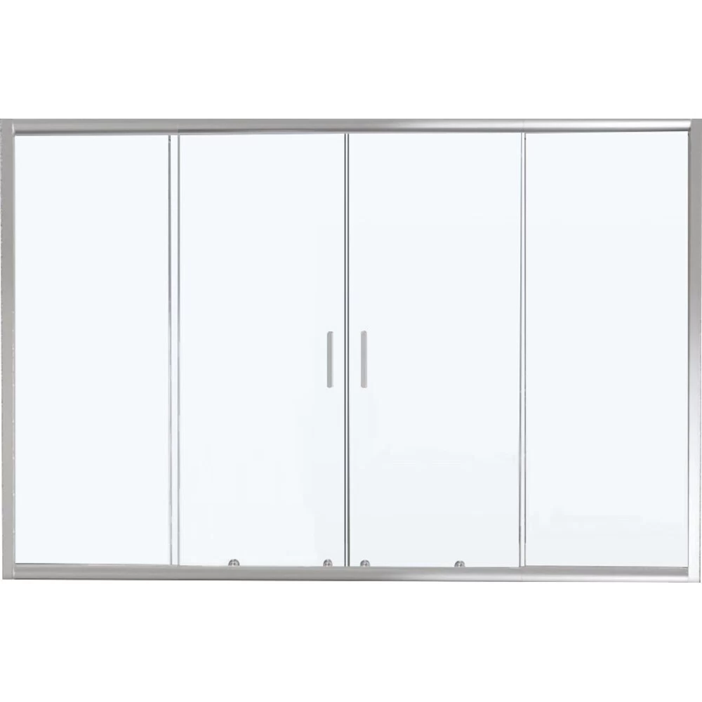 Шторка на ванну раздвижная 150х140х0,5 см профиль хром BelBagno Unique (UNIQUE-VF-2-150/180-140-C-Cr)