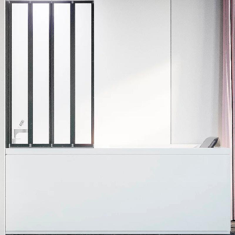 Шторка на ванну Veconi Palau PL-74BL 90 L PL74BL-90-01-19C4 профиль Черный матовый стекло прозрачное