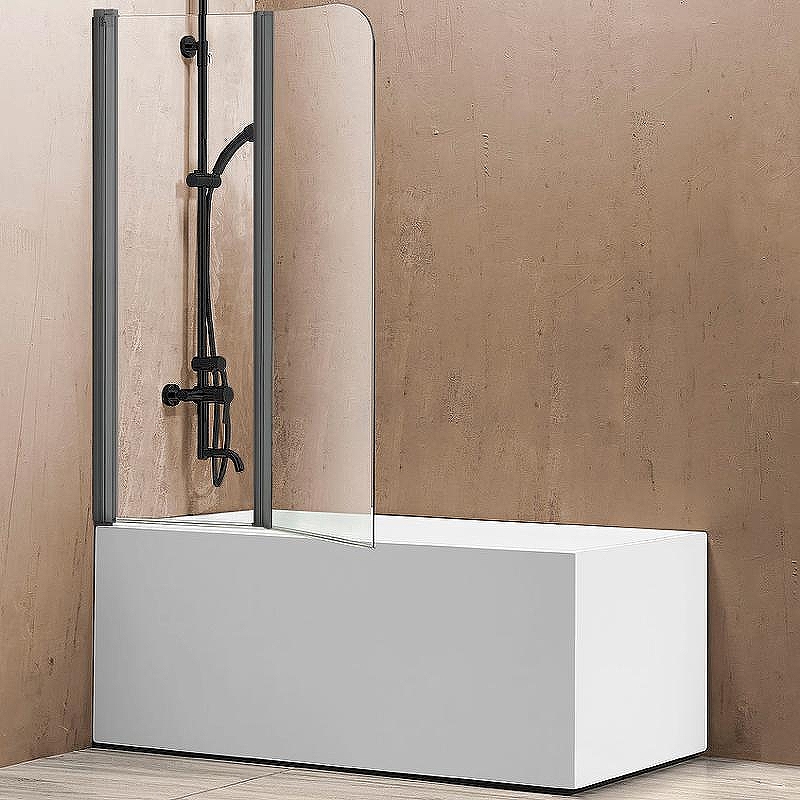 Шторка на ванну Vincea 114x140 VSB-12114CLGM профиль Вороненая сталь стекло прозрачное