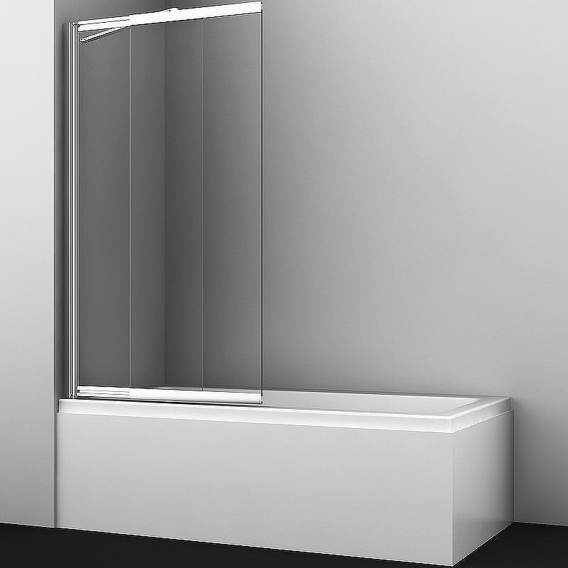 Шторка на ванну WasserKRAFT Main 100 41S02-100 WasserSchutz Fixed профиль Хром стекло прозрачное