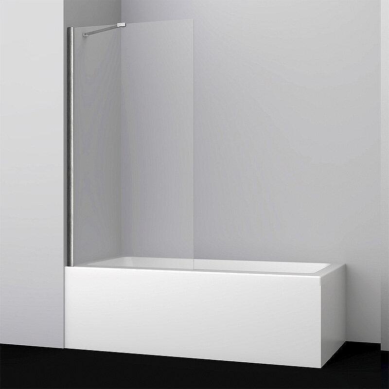 Шторка на ванну WasserKRAFT Spree 80 14P01-80 профиль цвет Никель стекло прозрачное