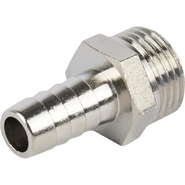 Штуцер Stout 1/2"x12 мм НР никелированная латунь