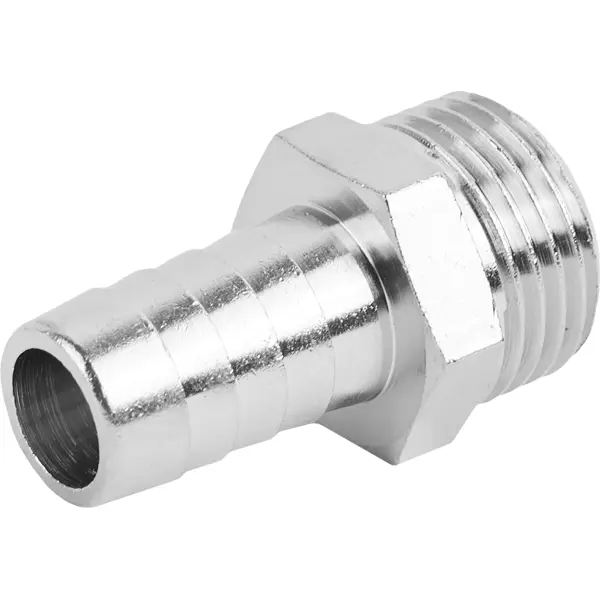 Штуцер Stout 1/2"x14 мм НР никелированная латунь