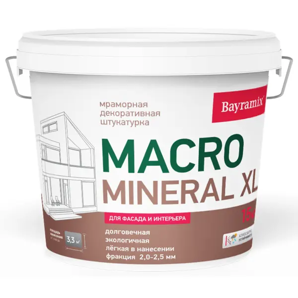 Штукатурка декоративная Bayramix Macromineral XL 15 кг цвет черный