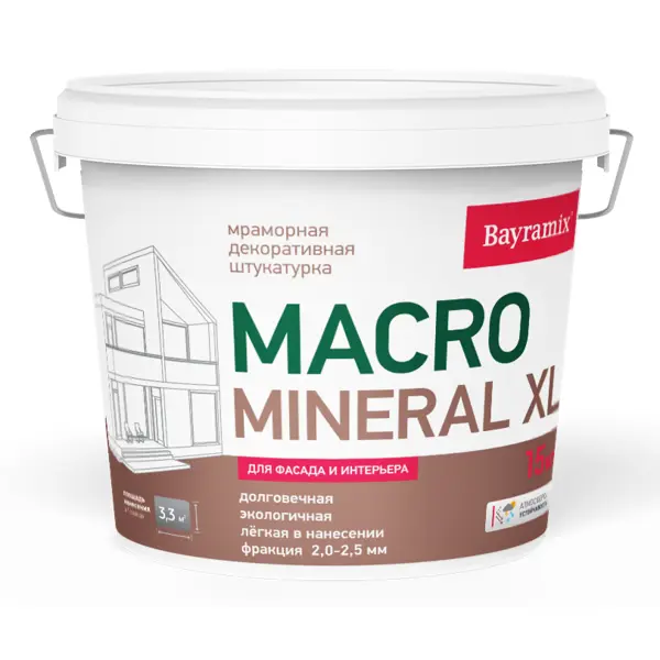Штукатурка декоративная Bayramix Macromineral XL 15 кг цвет коричневый