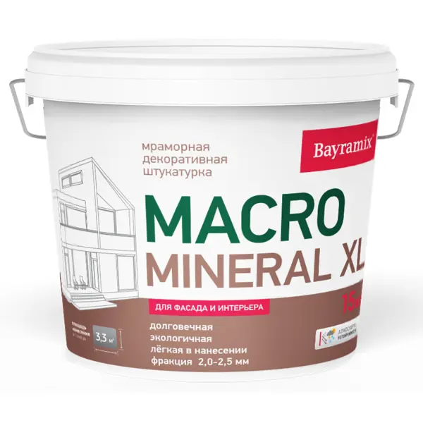 Штукатурка декоративная Bayramix Macromineral XL 15 кг цвет серый