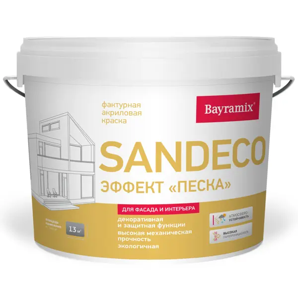 Штукатурка декоративная Bayramix Sandeco в цвете прозрачный 13 кг